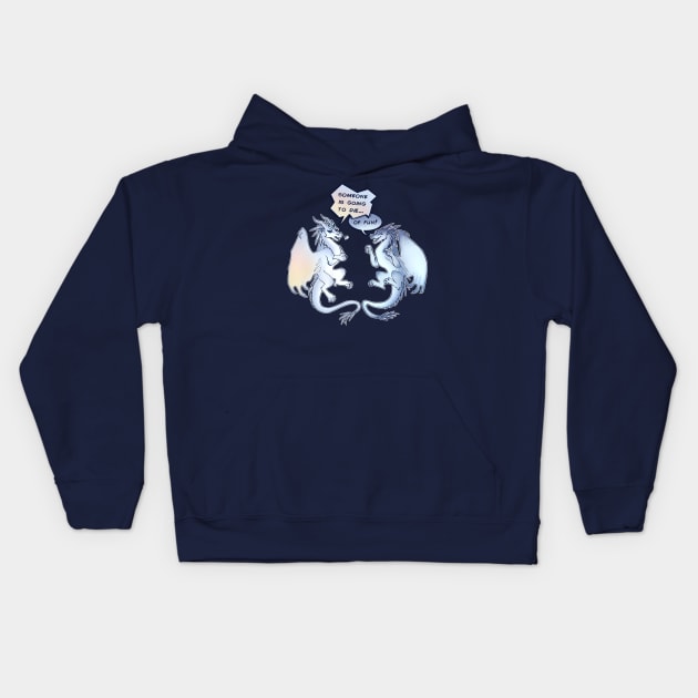 Wings of Fire - Snowfall and Lynx - Someone is Going to Die of Fun Kids Hoodie by Biohazardia